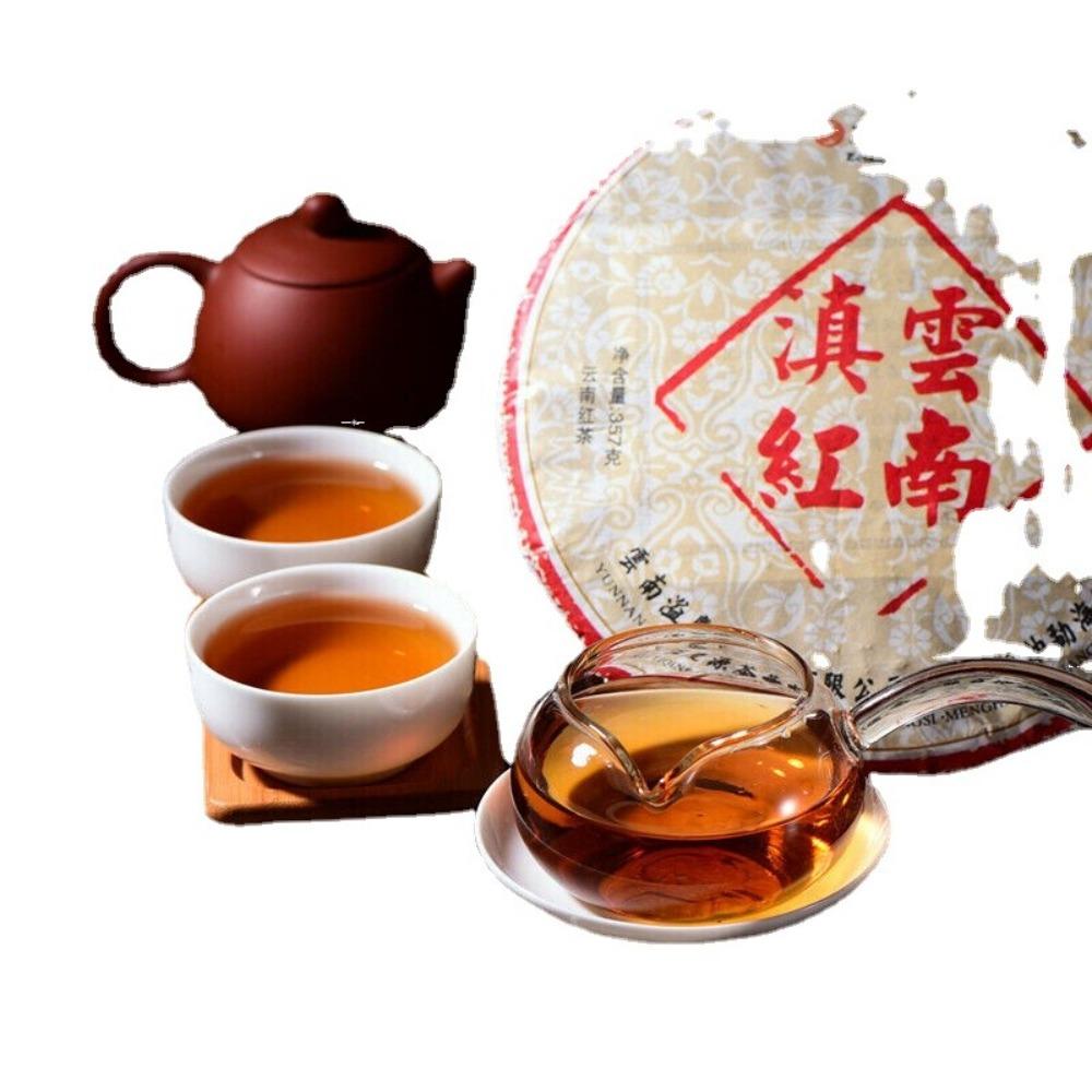 357g Yunnan Dian Hong Black Tea Cake Pu-erh Spring Tea