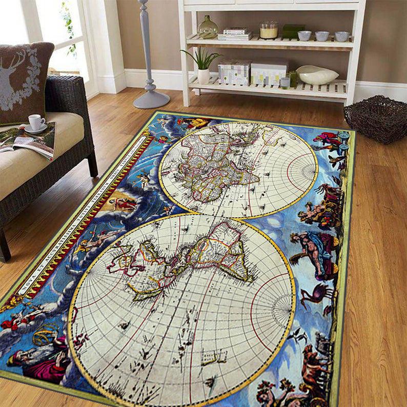 Ковер с навигационной картой древнего мира для гостиной, мягкий фланелевой коврик для спальни, противоскользящий коврик для ванной комнаты, детский игровой коврик