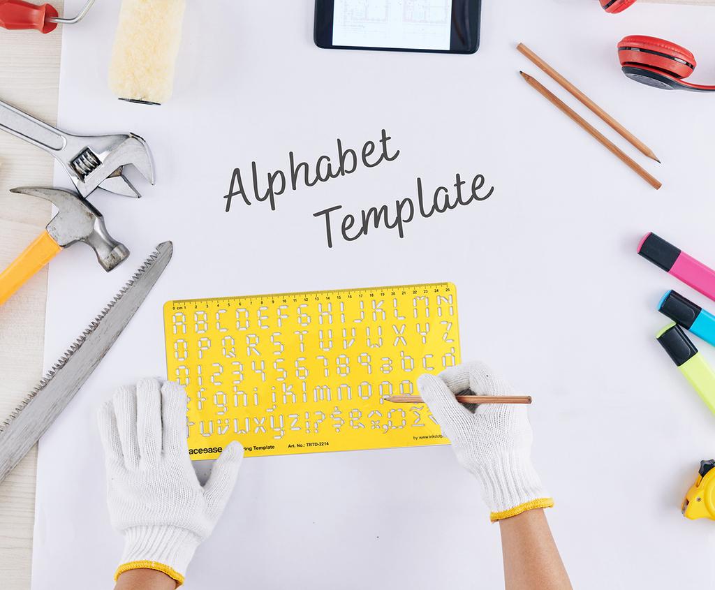 Traceease Инструмент для создания шаблонов надписей, трафареты букв английского алфавита с заглавными и строчными буквами
