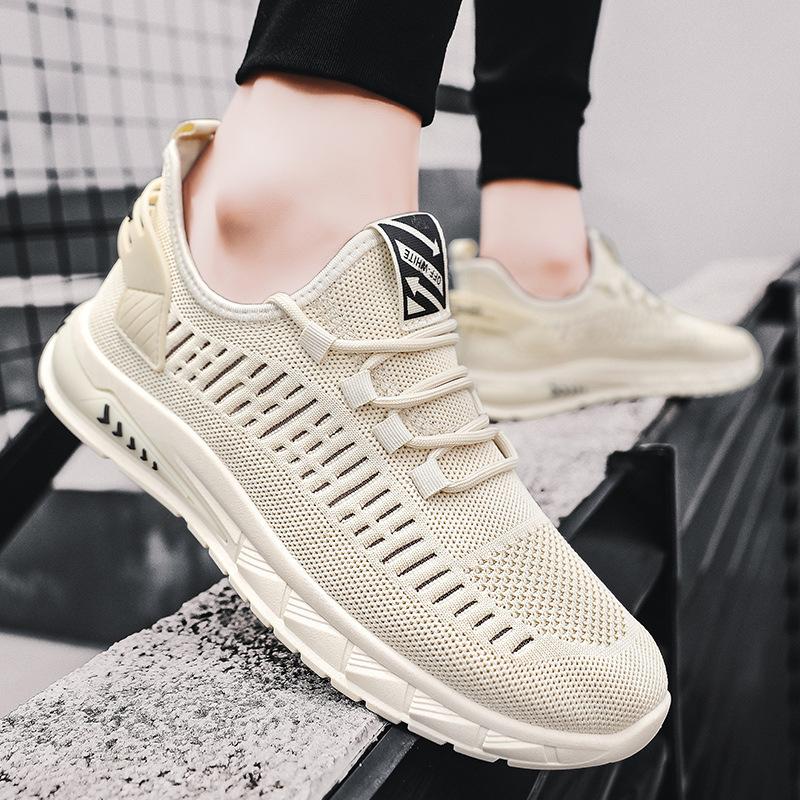 Новые весенние и летние мужские кроссовки из дышащей сетки, кроссовки на шнуровке с толстой подошвой, универсальная мужская повседневная обувь