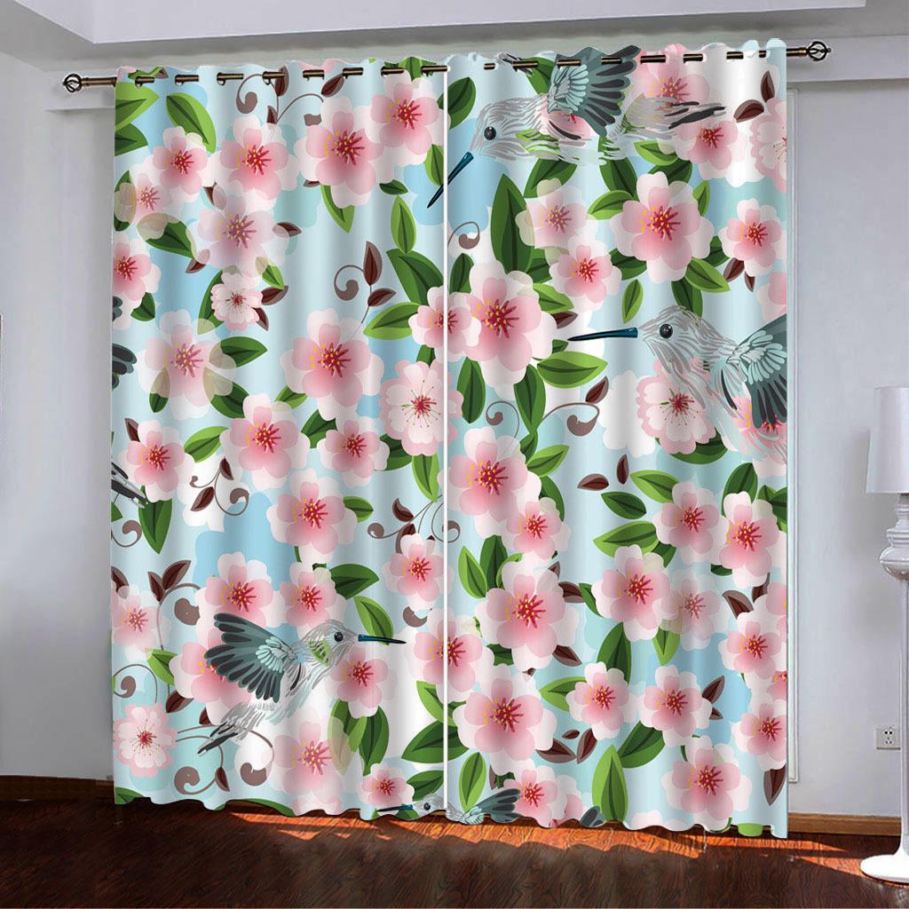 Floral Floral Printing And Painting Series High Density Blackout Curtain 3D Digital Printing