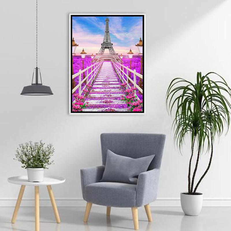 5D DIY Алмазная картина Полная дрель Пейзаж Смола Башня Алмазная вышивка Мозаика Набор для вышивки крестом Настенное искусство Домашний декор Подарок