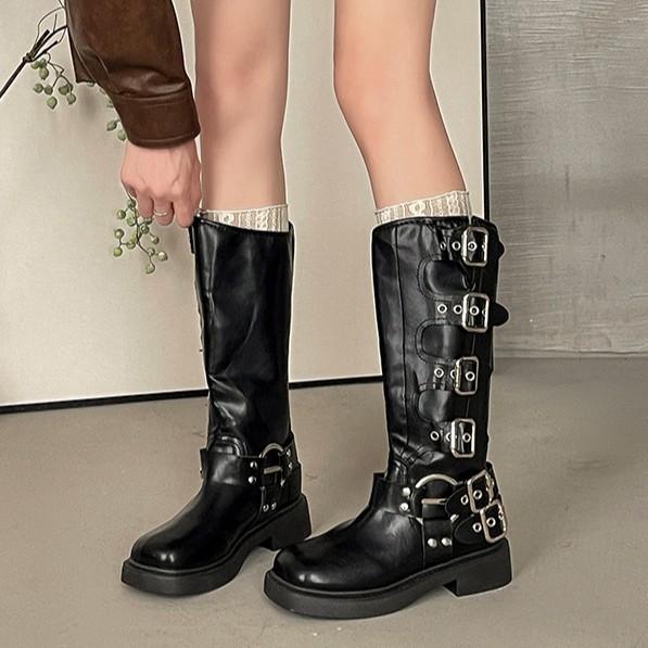 Ретро ботинки Мартина женская мода универсальный дизайн 2025 осень и зима новые коричневые высокие ботинки ковбойские ботинки женские ботинки