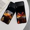 Чехлы для телефона с большими глазами ящериц и гекконов Для Samsung Z Flip 7 6 5G Galaxy Z Flip 5 4 3 Черный Жесткий Чехол-Ракушка Роскошный ПК Корпус