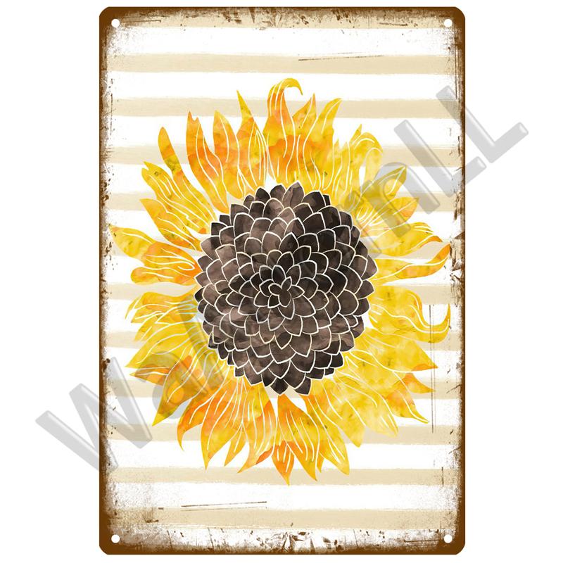 Ретро Декор, металлический знак лаванды, жестяной постер, металлические винтажные вывески с подсолнухом, жестяная вывеска с цветком, ромашка, настенный декор для дома и сада, подарок