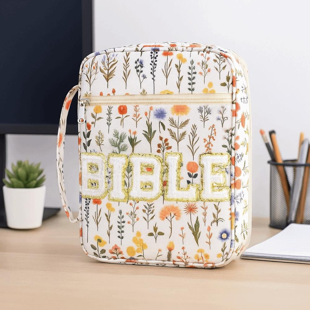 Large-capacity Book Storage Bag Flora Floral Study Bag Stationery Storage Organizer Student