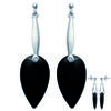 [G7880] - Silver 'Eva' Black Silver Earrings - 12x42 Mm