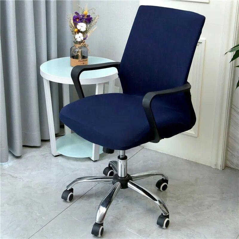 Сплошной цвет эластичный подлокотник, чехол для офисного стула, эластичные простые тканевые чехлы на сиденья компьютера, моющийся декор, защита для вращающегося стула