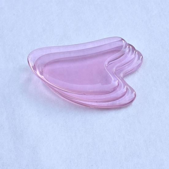 Массажный ролик для лица, уход за напряжением, доска в форме сердца, прозрачный камень Гуаша для облегчения кожи