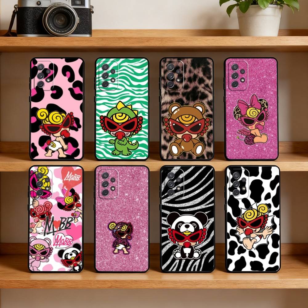 H-Hysteric M-Mini Phone Case For Samsung Galaxy A73,21,22,32,71,53,52,51,80,5G Soft Black Cover
