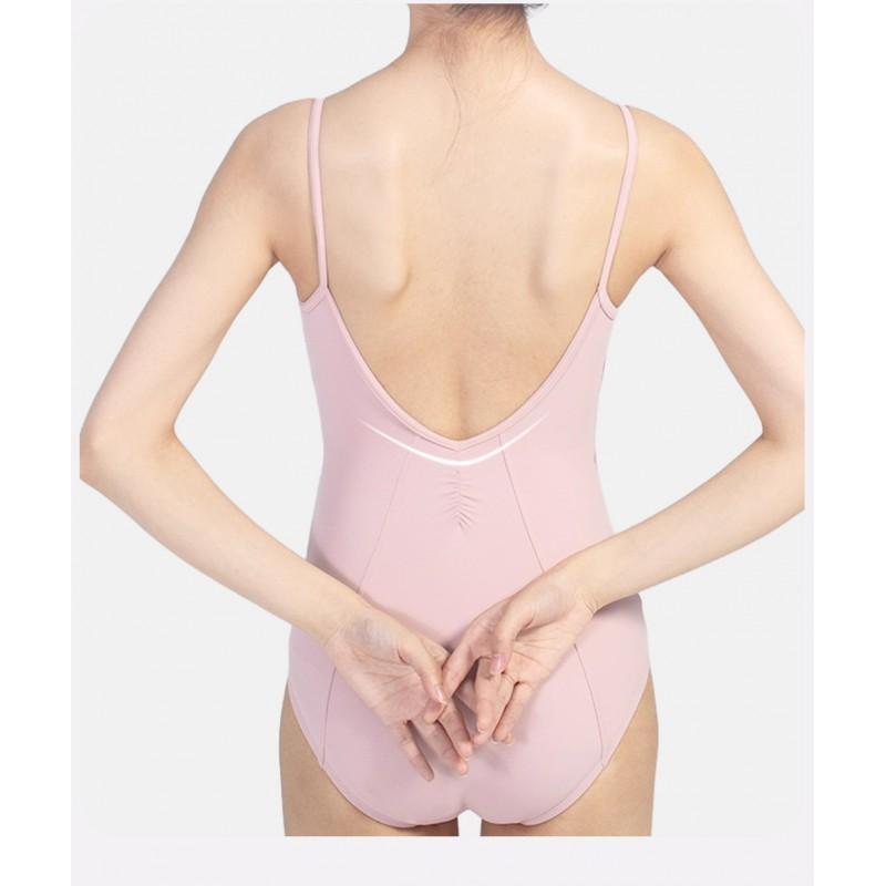 Girls Ballet Leotard With High Cut Straps Cotton Spandex Dance Practice Wear Teenagers
