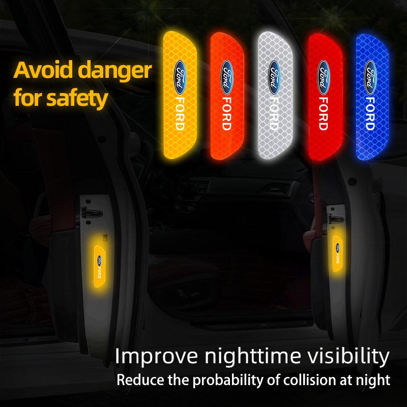 new Car Door Sticker Safety Warning Reflective Mark For Ford Focus Mk2 Mk4 Mk8 Fiesta Mondeo Shelby Ecosport Mustang Escape MAXWT6