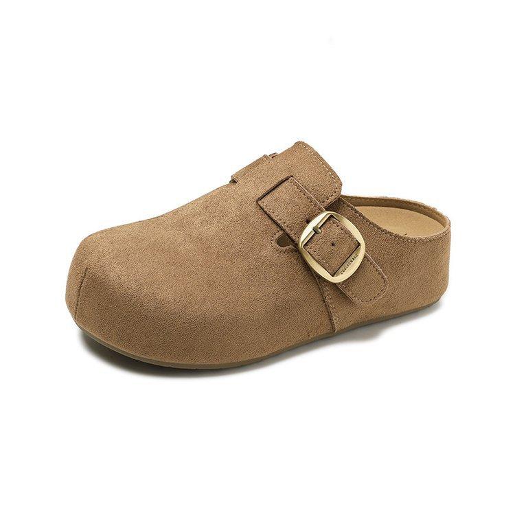 Ретро кожаные Бокен полушлепки женская верхняя одежда 2025 осень новая однопедальные мягкая подошва нескользящие сумка голова мюли