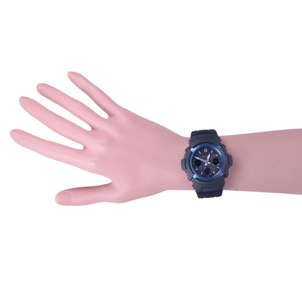 Casio Мужские часы G-SHOCK AWG-M100BC-2AJF [G-SHOCK BLACK/BLUE] круглые черные нержавеющие цифровые аналоговые