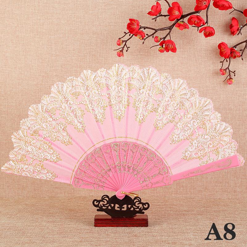 Винтажный кружевной складной веер для танцев, ручные веера, китайский танцевальный веер, реквизит для фотосъемки, украшение для свадебной вечеринки, украшение для рукоделия, подарок