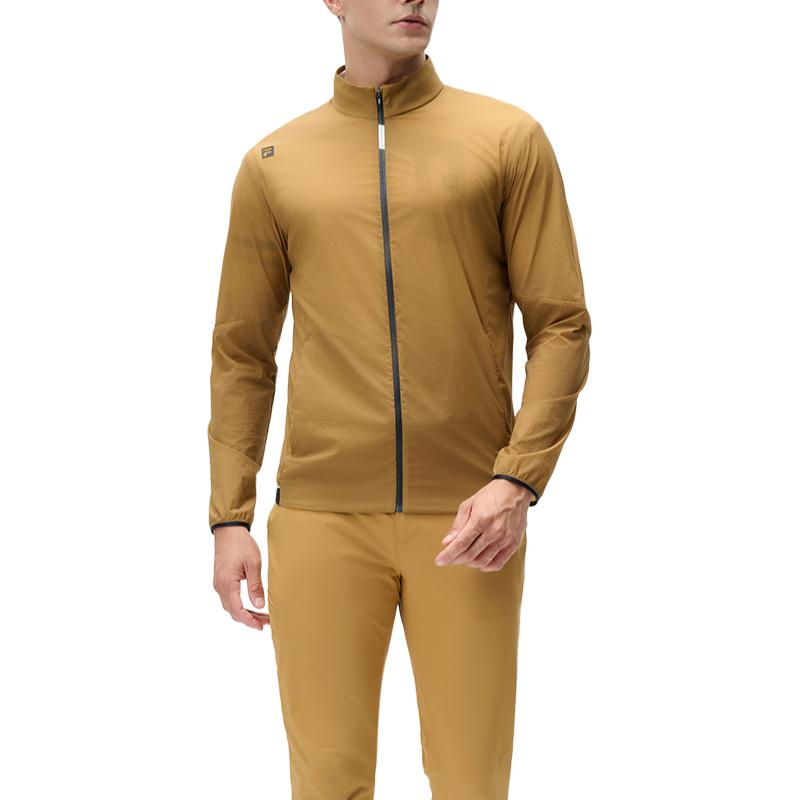 Fila Удобная Стильная Эластичная Мягкая Куртка с Воротником-стойкой на Молнии с Длинным Рукавом Мужские куртки Желто-коричневая A11M435702F-BN