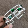 Chrome Diopside Gemstone 925 Sterling Silver Cuff Bangle Adjustable KKG-200