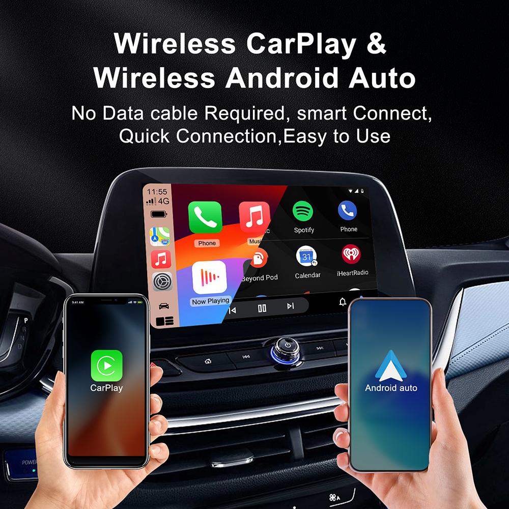 New Mini Wired To Wireless 2 In 1 AI Box Carplay 5G Wif & Bluetooth 5.0 Android Auto Plug and Play Non-inductive Connection