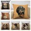 Animal Decorative Cushion Cover Cute Dog Bedroom Sofa Pillowcase Car Decor Pillow Case 45x45cm Linen Children's Gift