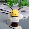 1PC Wool Knitting Doll Finished Products Positive Energy Handmade Fabric Bee Miniature Desktop Ornament Cute Crochet Bee Figurine