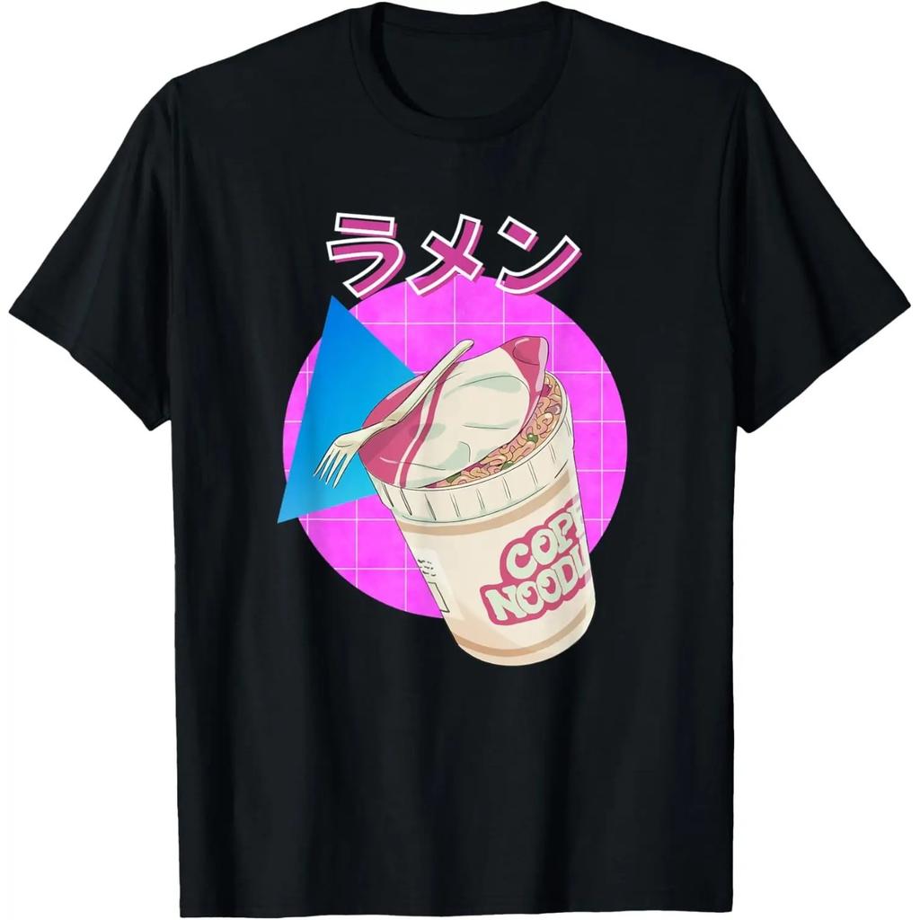 Ретро 90-х Японская, Кавайная Лапша Рамен, Клубничная Vaporwave Аниме Футболка.jpg