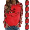 Women's Fashion Casual Long Sleeve Christmas Printed  Neck Sweatshirt Top