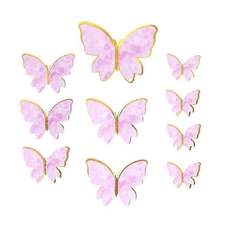 10 шт. бабочки, флаги, украшения для торта своими руками, украшения для кексов, для детей, девочек, с днем рождения, свадьбы, вечеринки, детского душа, выпечки, украшения