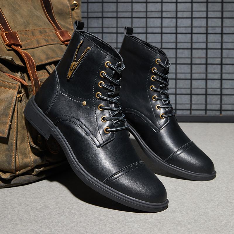 Модные высококачественные мужские базовые ботинки из натуральной кожи, мужская прогулочная обувь для походов в стиле ретро, высокие повседневные кроссовки для активного отдыха