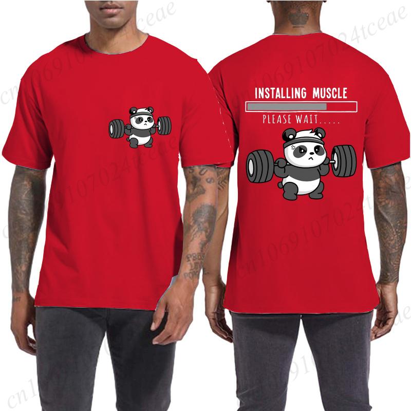 Смешная панда, тяжелая атлетика, приседания, цитата из спортзала, графический принт, футболки, мужские, женские, каваи, мем, футболки, мужские, повседневные, с коротким рукавом