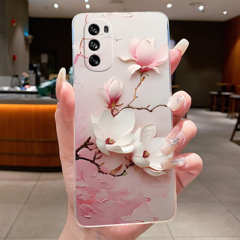 Phone Case For Motorola Moto G62 5G Fundas Capa Butterfly Bow Protective Casing Transparent Soft Silicone TPU Cover Coque