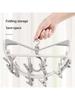 Clothes Drying Hanger With 20 Clips Foldable Household Windproof Socks' Clip Drying Rack Drying Hanger