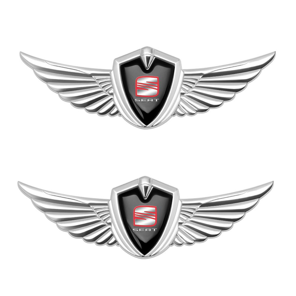 Metal Car Eagle Angel Wings Badge Trunk Fender Decoration Sticker For SEAT Leon Mk1 Mk2 Ibiza Arosa Ateca Altea Cordoba Cupra FR uio321