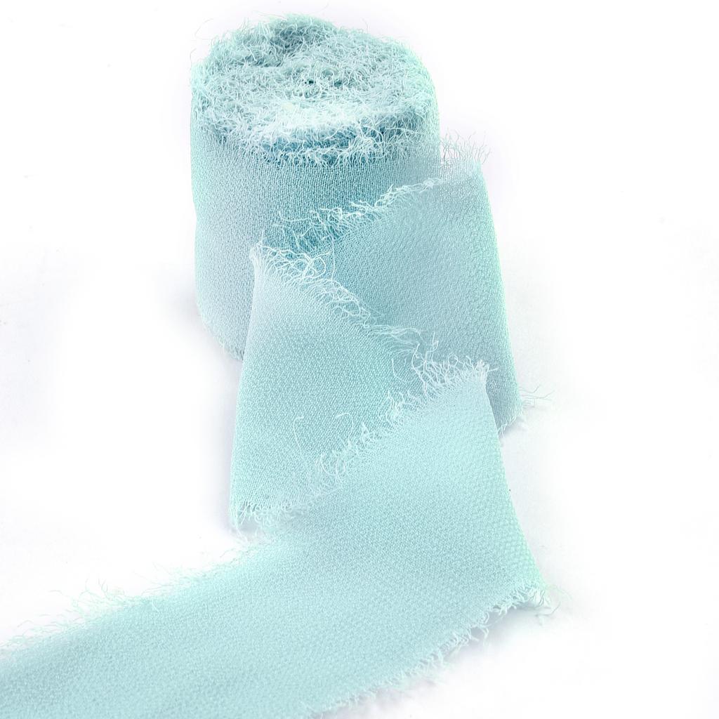 5M*4cm Handmade Frayed Edged Satin Chiffon Silk Ribbon For Wedding Invitation Wrapping Bouquets Birthday Party Decorations Gifts