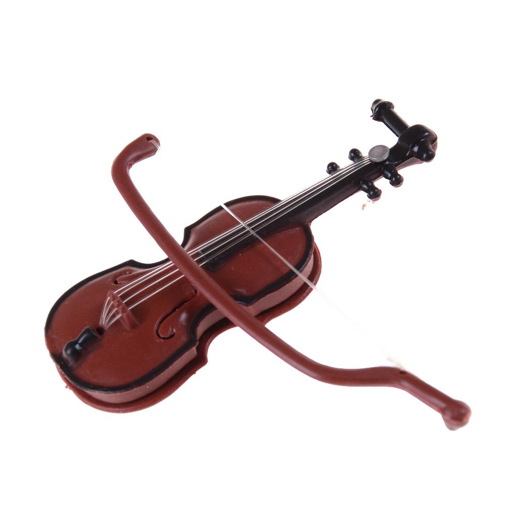 Hot sale 1PC 1:12 Dollhouse Miniature Violin Musical Instruments Collection DIY For Doll House Decor Accessories Children Gift
