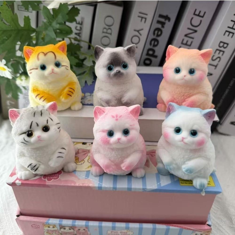 Soft Silicone Cat Squishy Toy Slow Rebound Cat Pinching Toy Cat Squeeze Toy Anxiety Relief