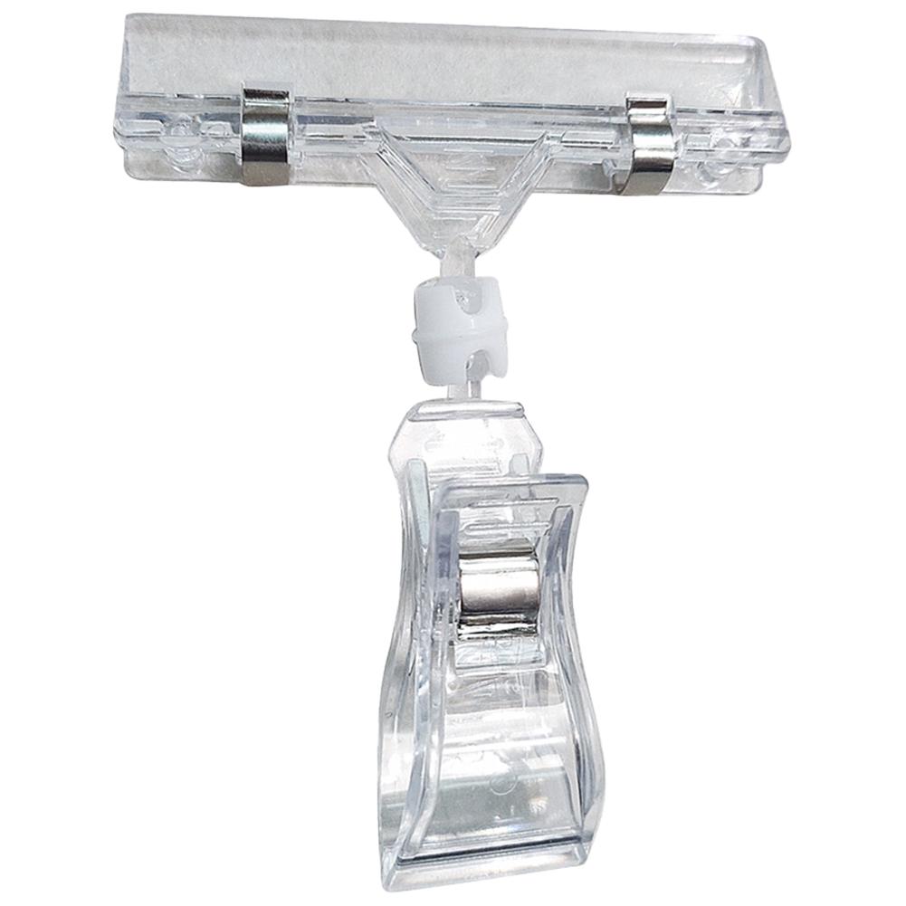 25 шт. Пластиковый держатель для табличек, клипса, прозрачная клипса для ценников, вращающиеся двусторонние зажимы для дисплея для торговых стеллажей, корзин или карточек