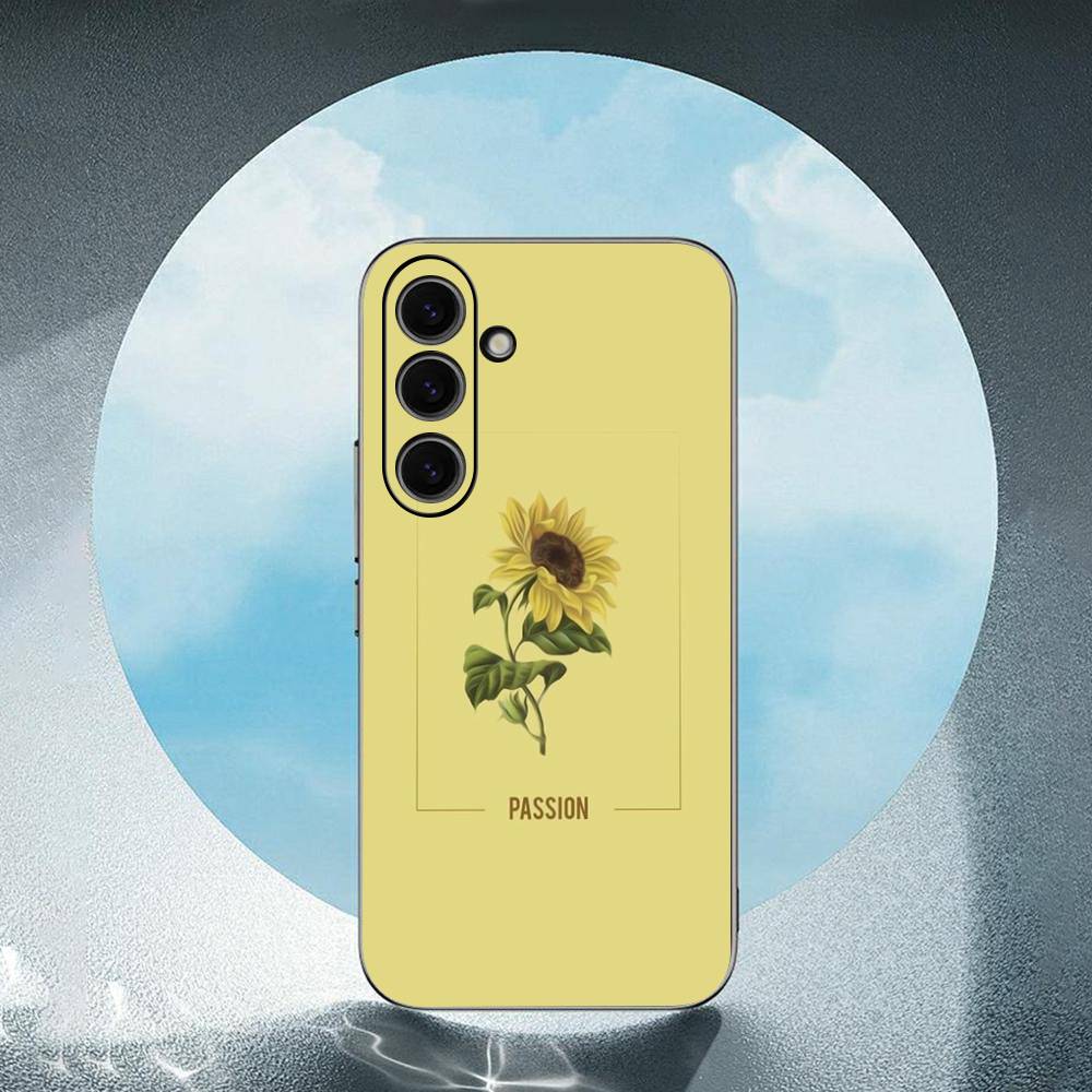 Прозрачный простой цветок для Samsung Galaxy S25 S24 S23 Ultra S22 S21 Plus S20 Черный Мягкий Силиконовый Защитный Чехол