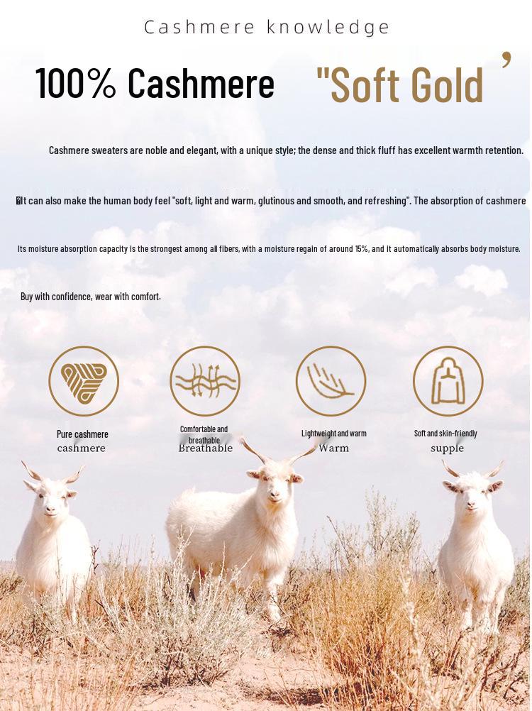 Women's Pure Cashmere Half-High Neck Pullover Sweater - Autumn/Winter Slim-Fit Knitwear