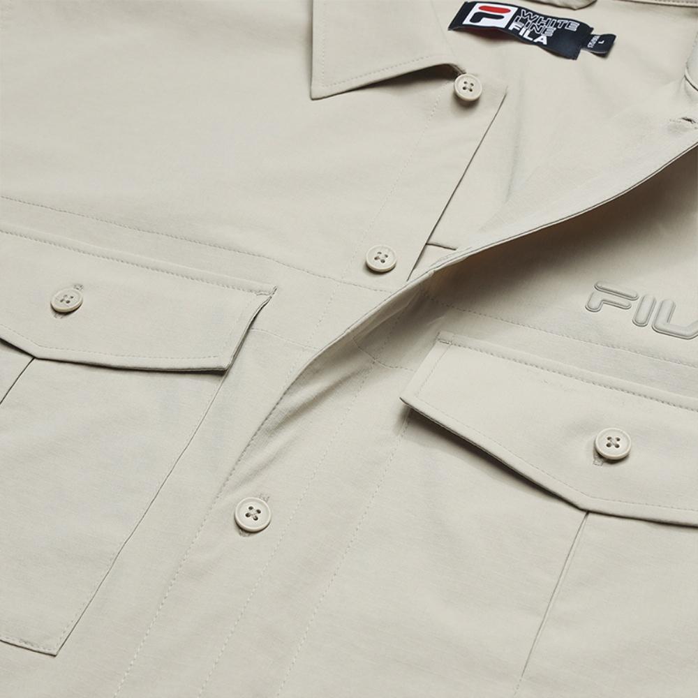 Fila Классическая универсальная повседневная бизнес-рубашка с длинным рукавом в свободном рабочем стиле из серии Heritage для мужчин F11M538406F-LK