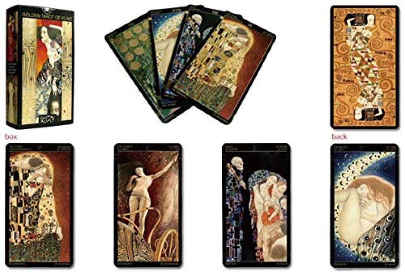 Гадание на картах Таро 78 предметов Золотое Таро Климта на японском языке с буклетом "Карманное руководство"