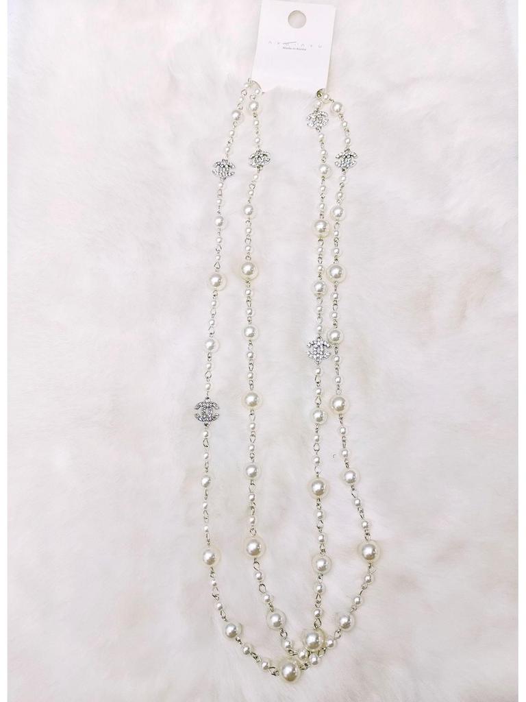 Корейское жемчужное ожерелье: Роскошная длинная цепочка для свитера для осени/зимы