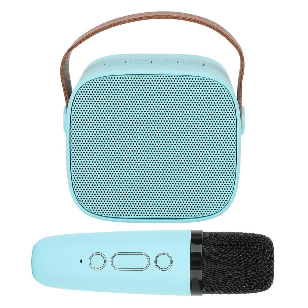 Мини-караоке-машина с беспроводным микрофоном, портативная Bluetooth-колонка для детей и взрослых, синяя