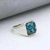 Blue Copper Turquoise Gemstone Ring, Solid 925 Sterling Silver Ring, Birthstone Ring, Anniversary Ring, Mens Ring