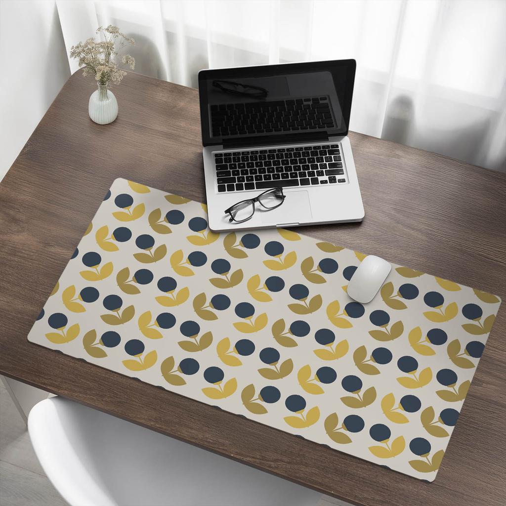 Protective Desk Pad with Graphic Geometric Floral Pattern 100x50 cm