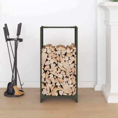 Firewood Rack Olive Green 40 X 30 X 80 Cm Cold Rolled Steel