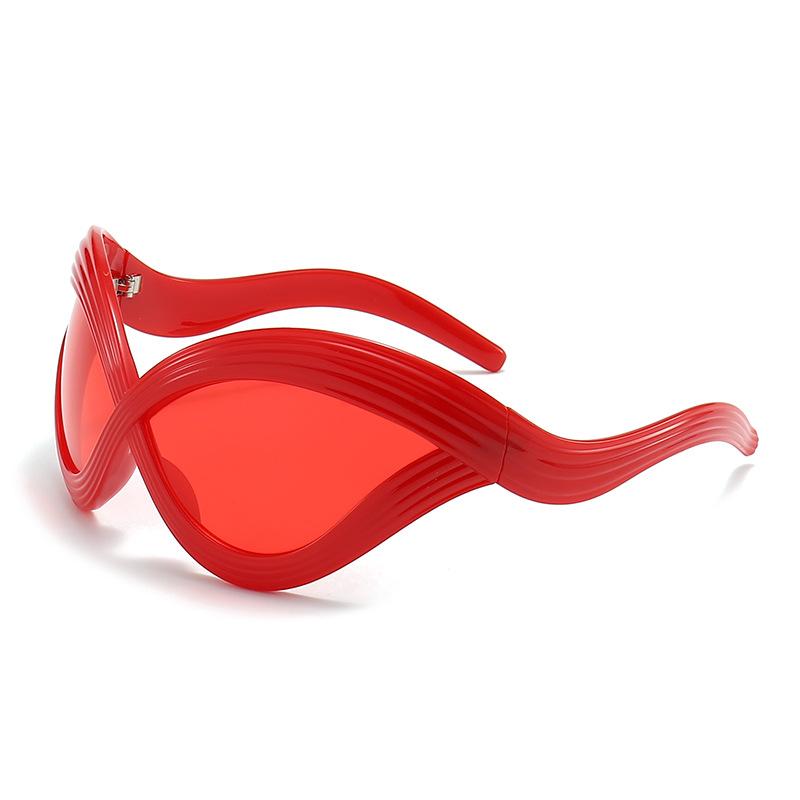 Очки Wave Lines Large Frame, футуристические солнцезащитные очки, женские индивидуальные солнцезащитные очки