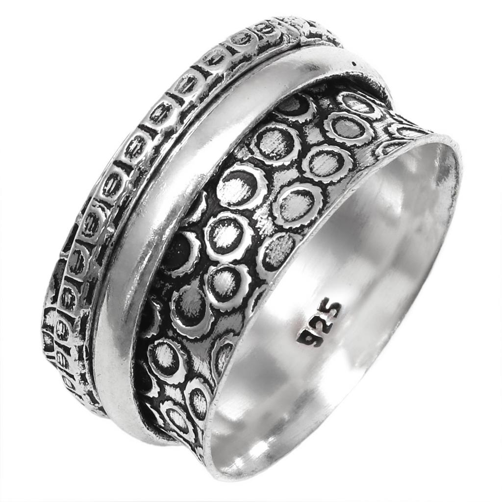 Silver Spinner Ring For Women Four Spinner Ring Fidget Silver Jewelry Ring"10"