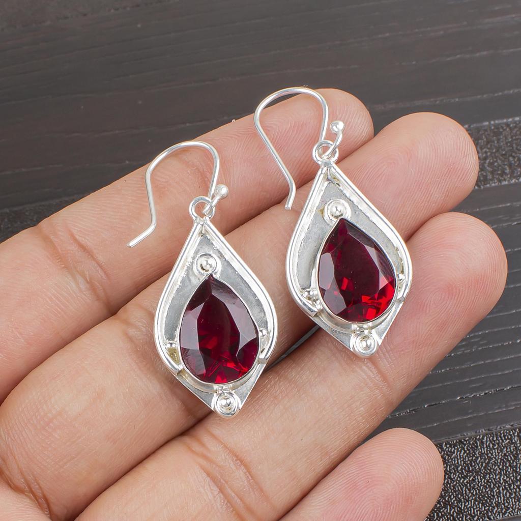 Ювелирные изделия из розового рубеллита, серьги из стерлингового серебра 925 пробы, очаровательные серьги ручной работы, богемные серьги с рубеллитом в подарок бабушке