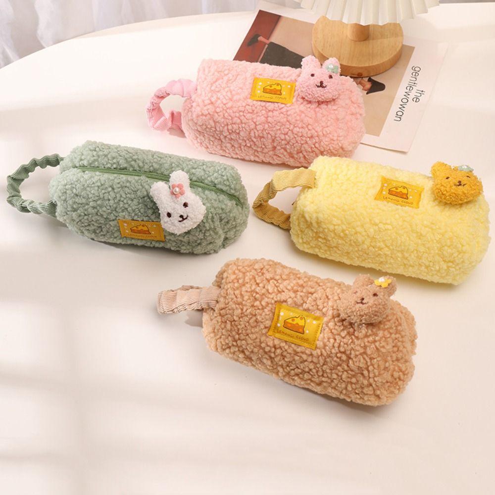 Multifunctional Pen Bag Lamb's wool Stationery Organizer Multifunctional Pencil Case Gift