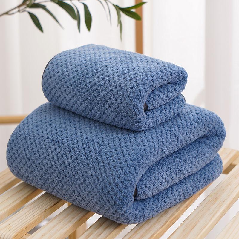 2 шт./лот, полотенца большого размера, банные полотенца из чистого хлопка, сильное водопоглощение, без ворса, без выцветания, быстросохнущие бытовые полотенца, приятные для кожи и мягкие